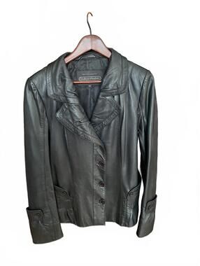 Boutique of Leathers Lamb Leather Blazer Jacket Black Sz 12